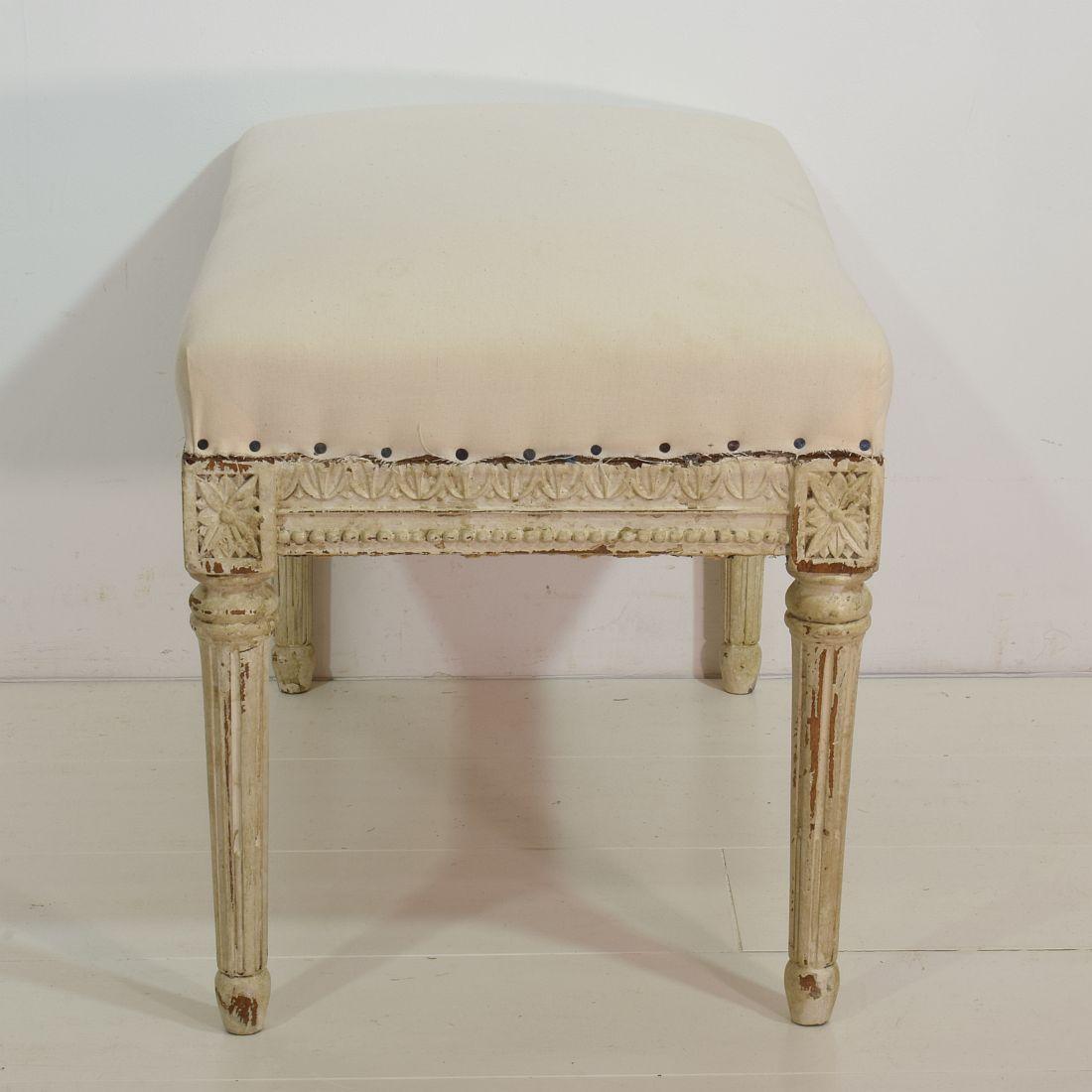 Pair of 19th Century French Louis XVI Style Carved Stools or Tabourets 10