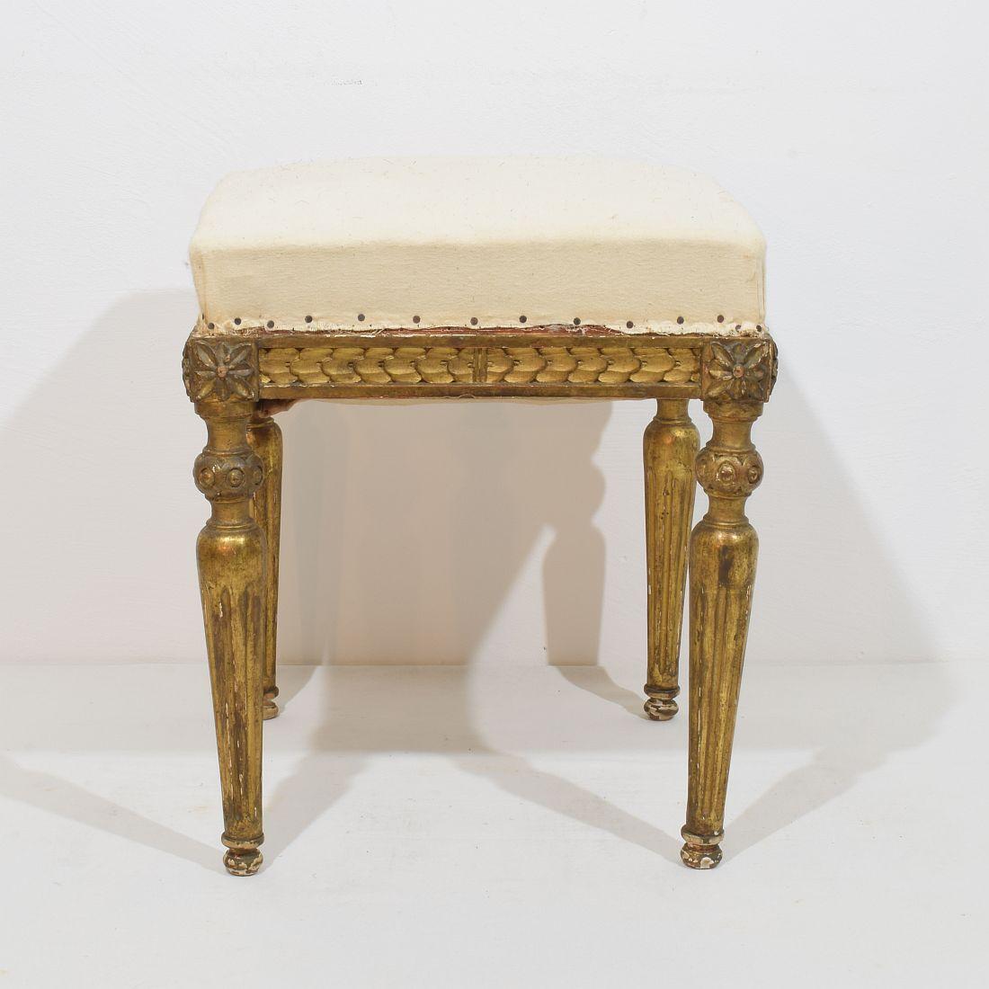 Pair of 19th Century French Louis XVI Style Carved Stools or Tabourets 12