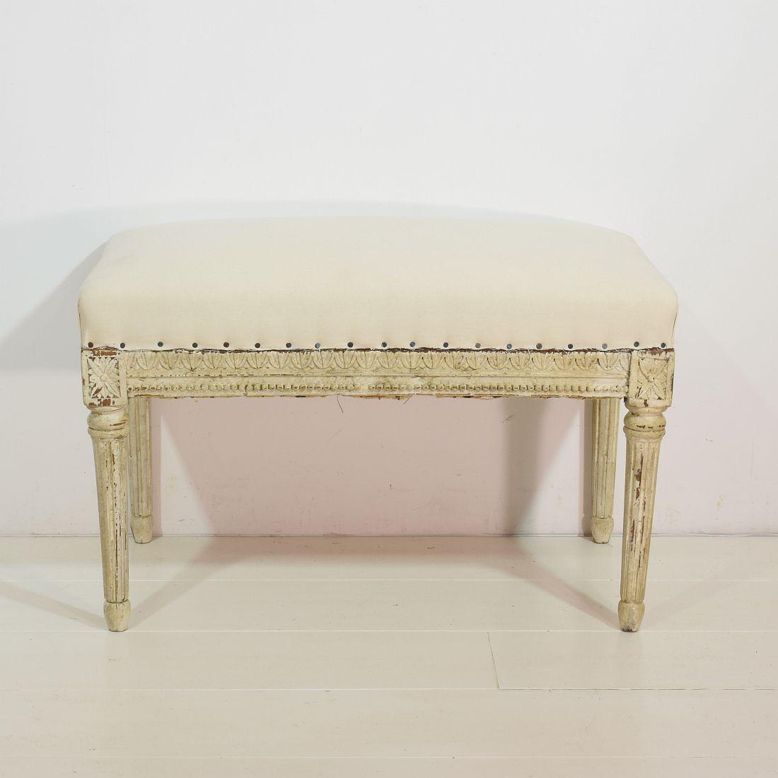 Pair of 19th Century French Louis XVI Style Carved Stools or Tabourets 11