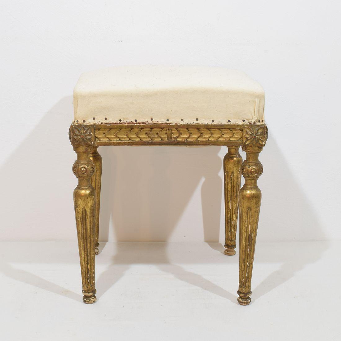 Pair of 19th Century French Louis XVI Style Carved Stools or Tabourets 13