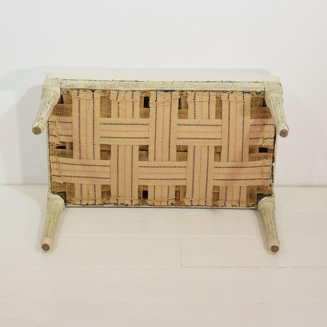 Pair of 19th Century French Louis XVI Style Carved Stools or Tabourets 13
