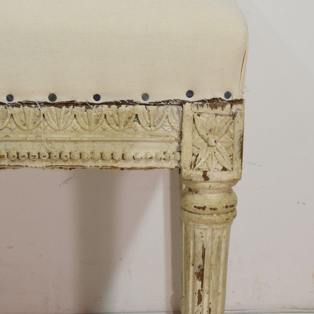 Pair of 19th Century French Louis XVI Style Carved Stools or Tabourets 14