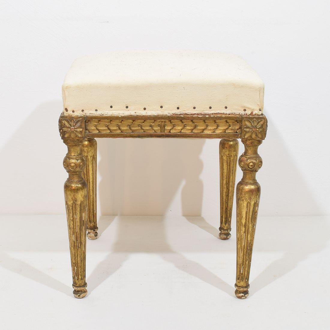 Pair of 19th Century French Louis XVI Style Carved Stools or Tabourets 2