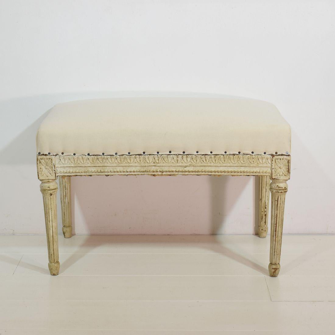 Pair of 19th Century French Louis XVI Style Carved Stools or Tabourets 2