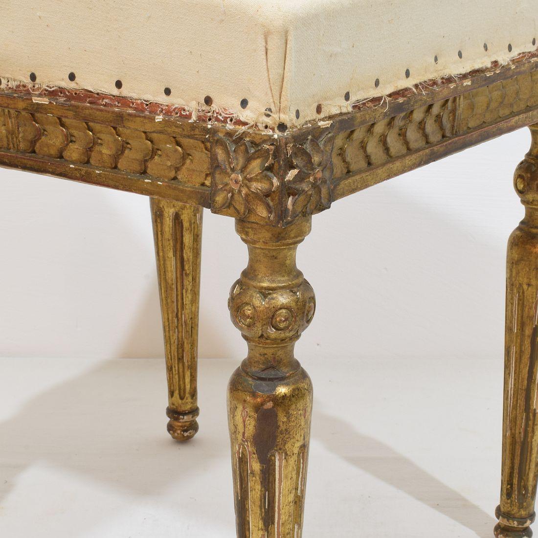 Pair of 19th Century French Louis XVI Style Carved Stools or Tabourets 5