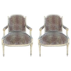 Paire de chaises françaises de style Louis XVI du 19ème siècle
