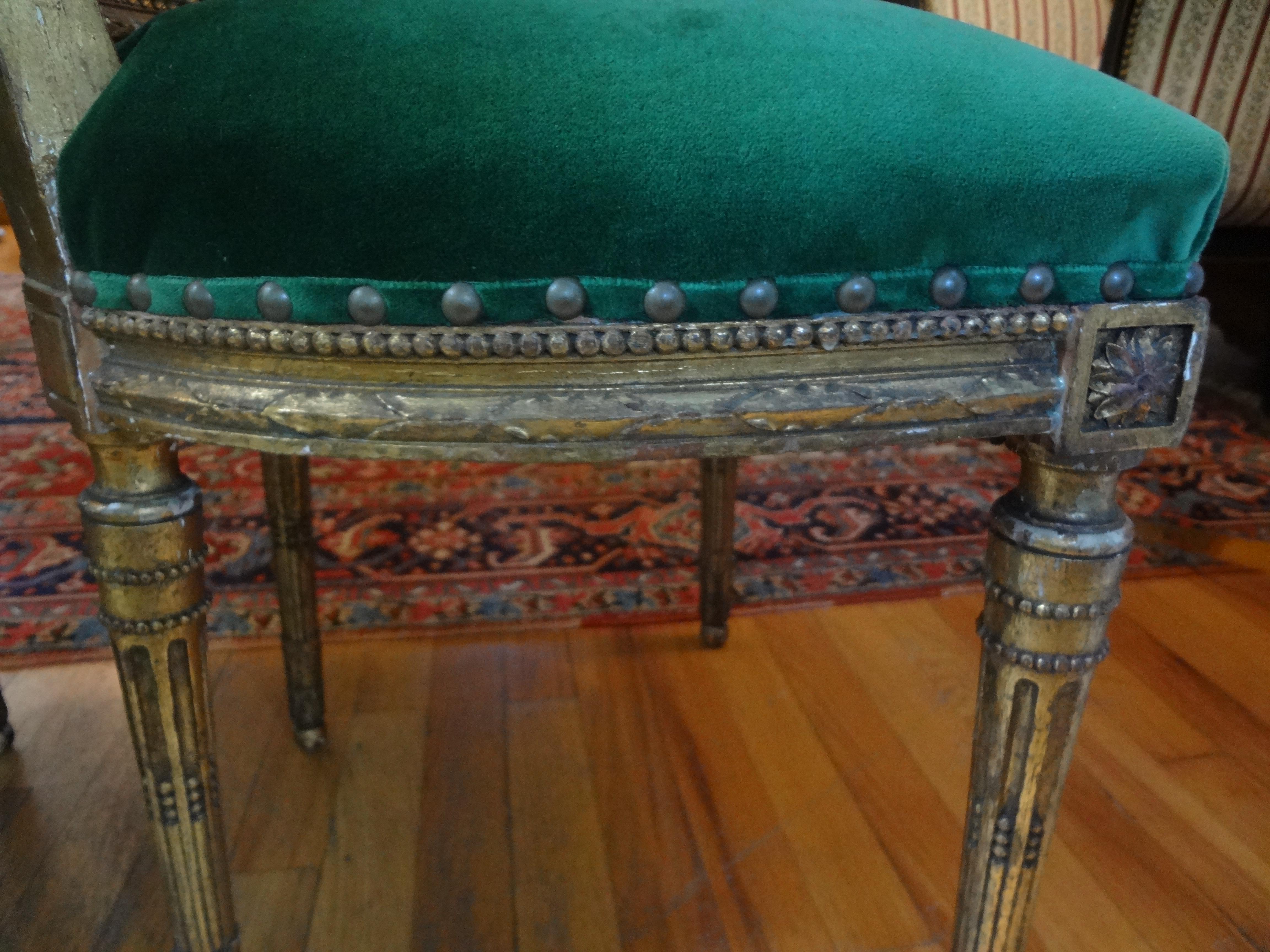 Pair of 19th Century French Louis XVI Style Giltwood Chairs For Sale 5