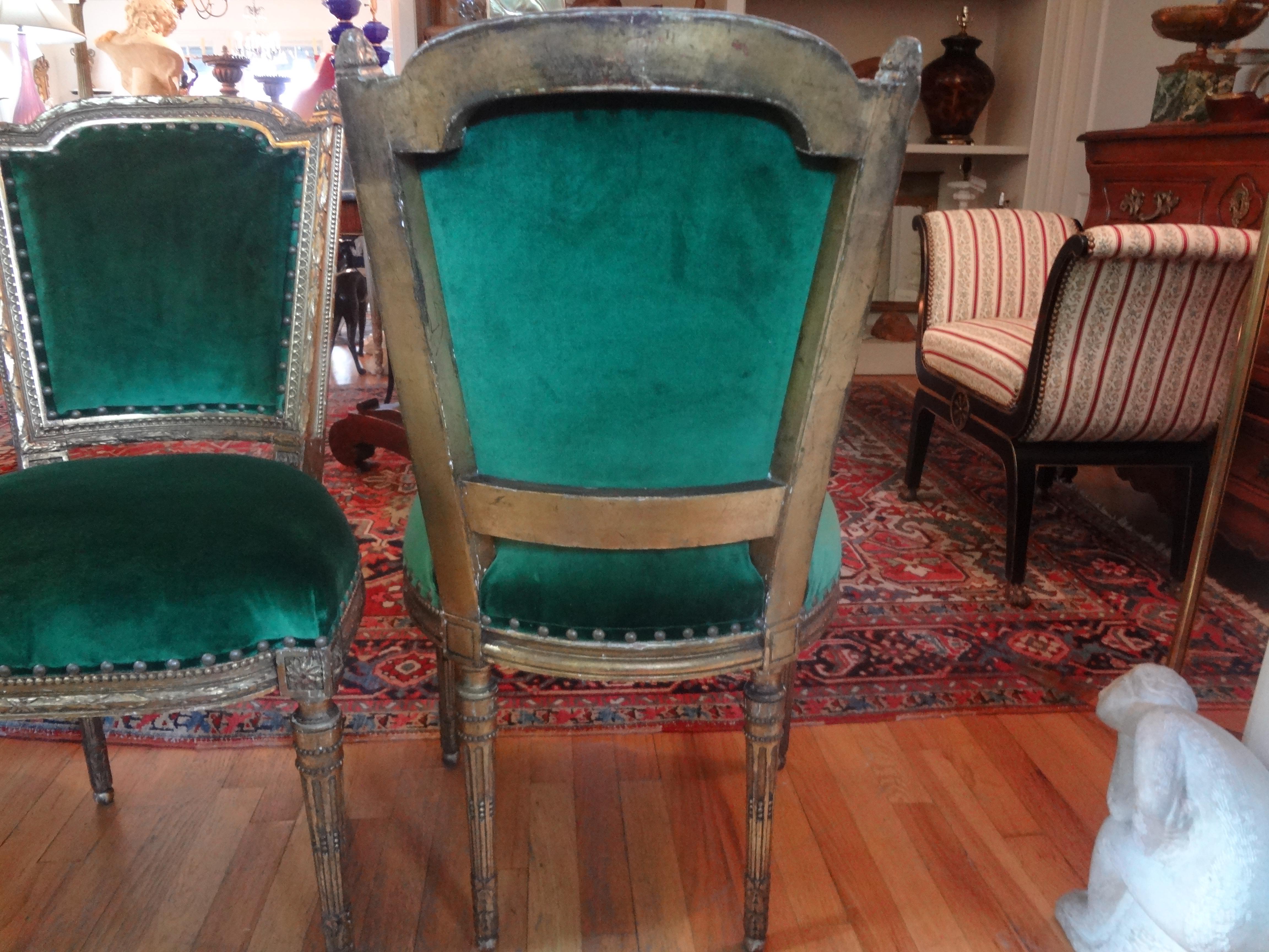 Pair of 19th Century French Louis XVI Style Giltwood Chairs For Sale 2