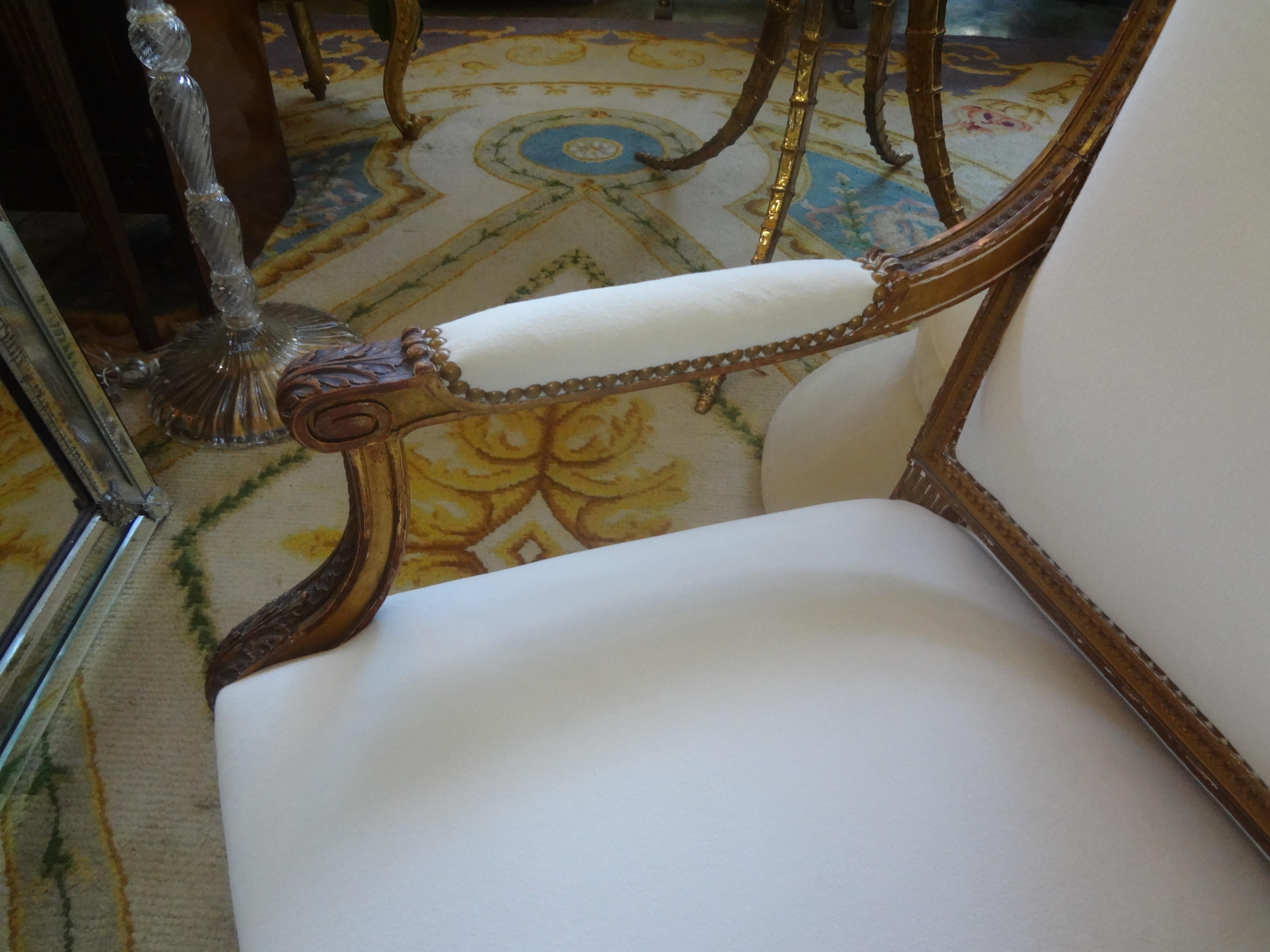 Pair of 19th Century French Louis XVI Style Giltwood Chairs 2