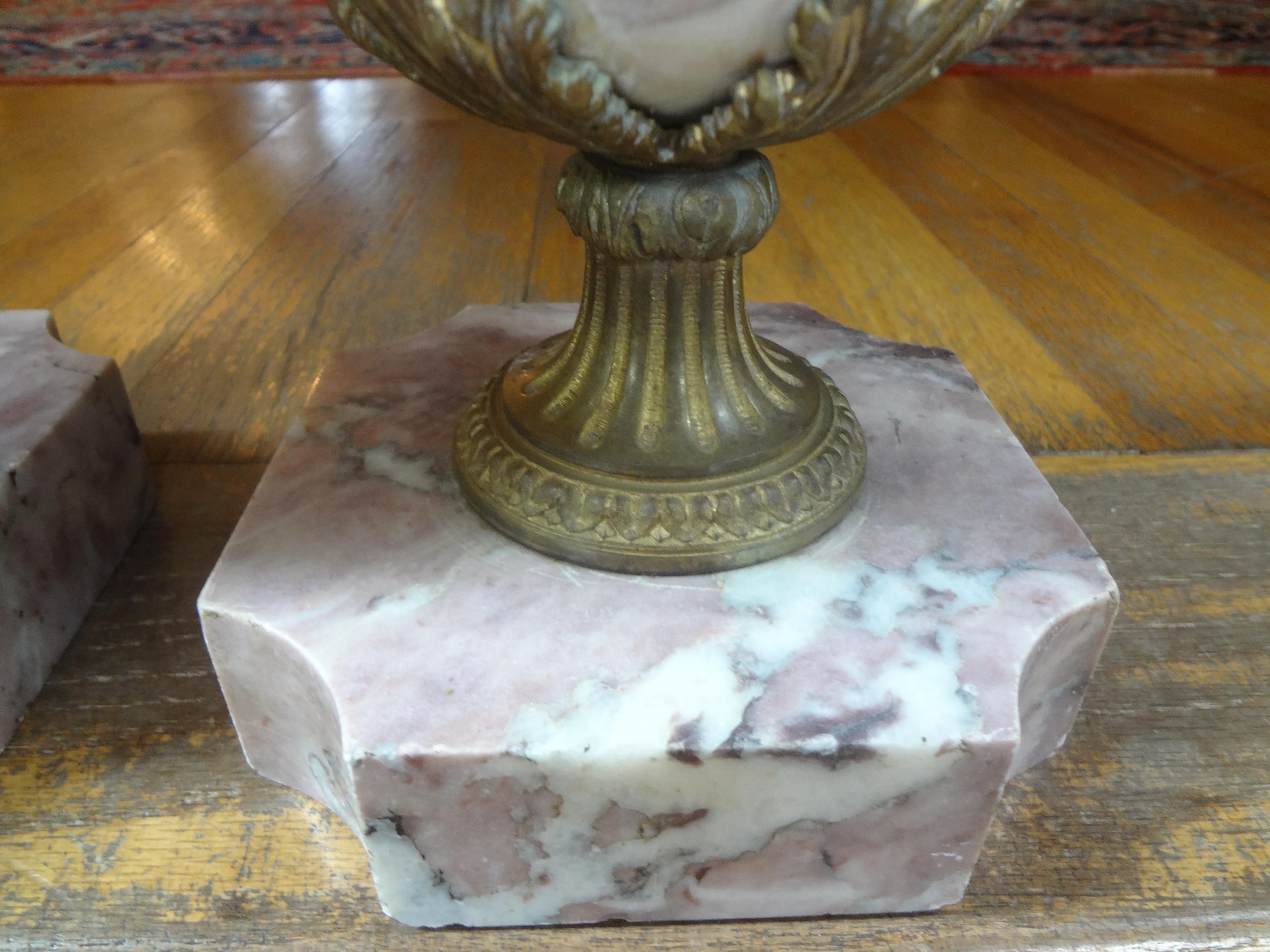 Pair of 19th Century French Louis XVI Style Marble Urns or Cassolettes In Good Condition In Houston, TX