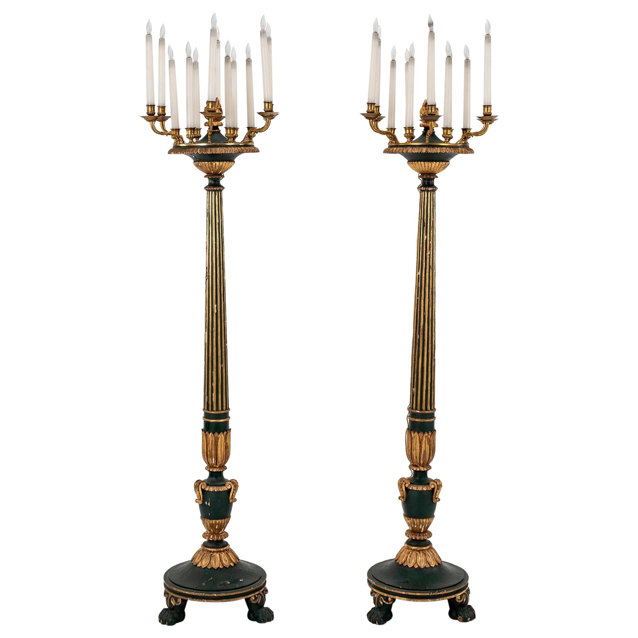 Pair of 19th Century French Louis XVI Style Torchieres For Sale