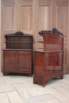 Pair of 19th Century French Mahogany Cabinets