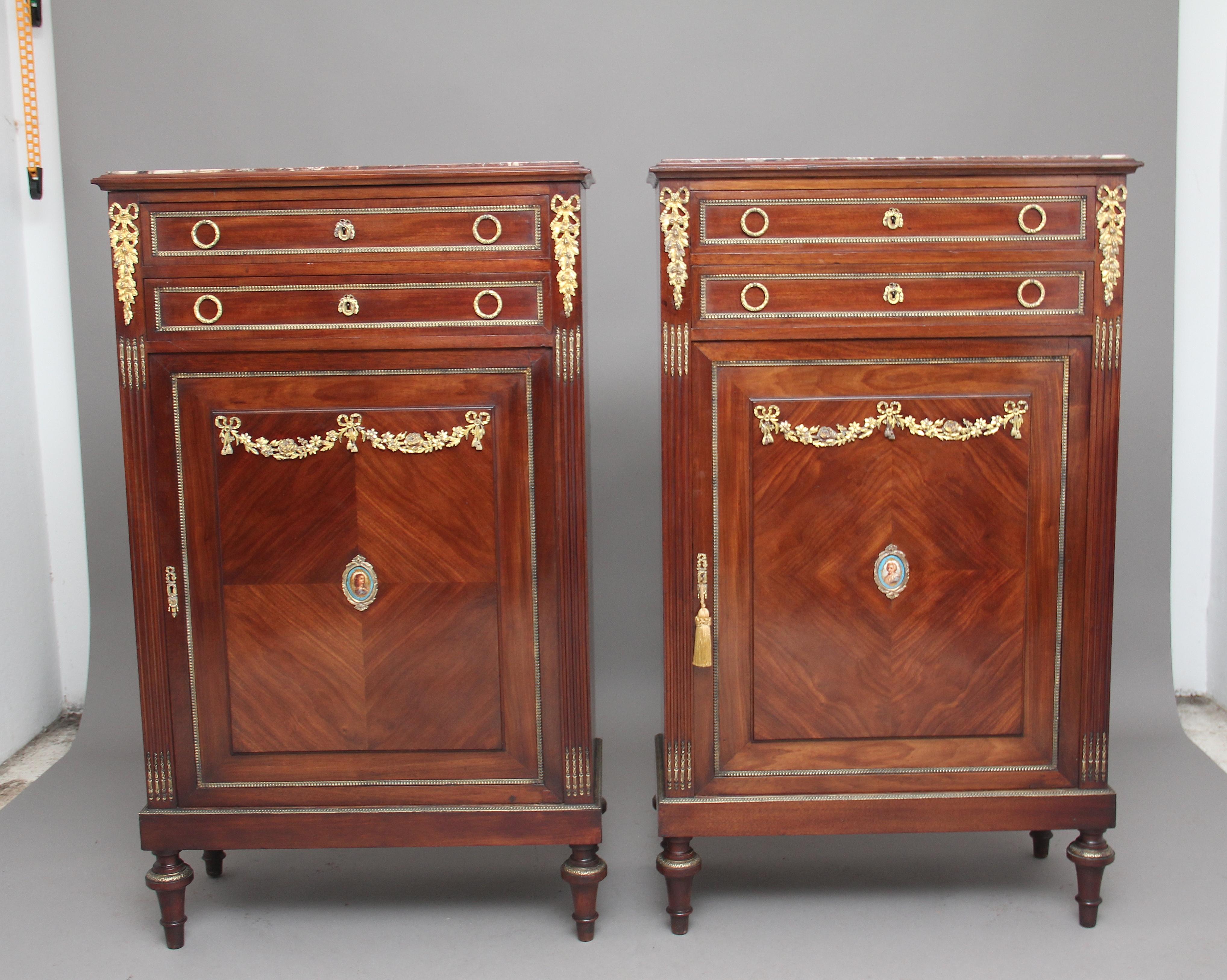 Pair of 19th Century French Mahogany Cabinets In Good Condition In Martlesham, GB