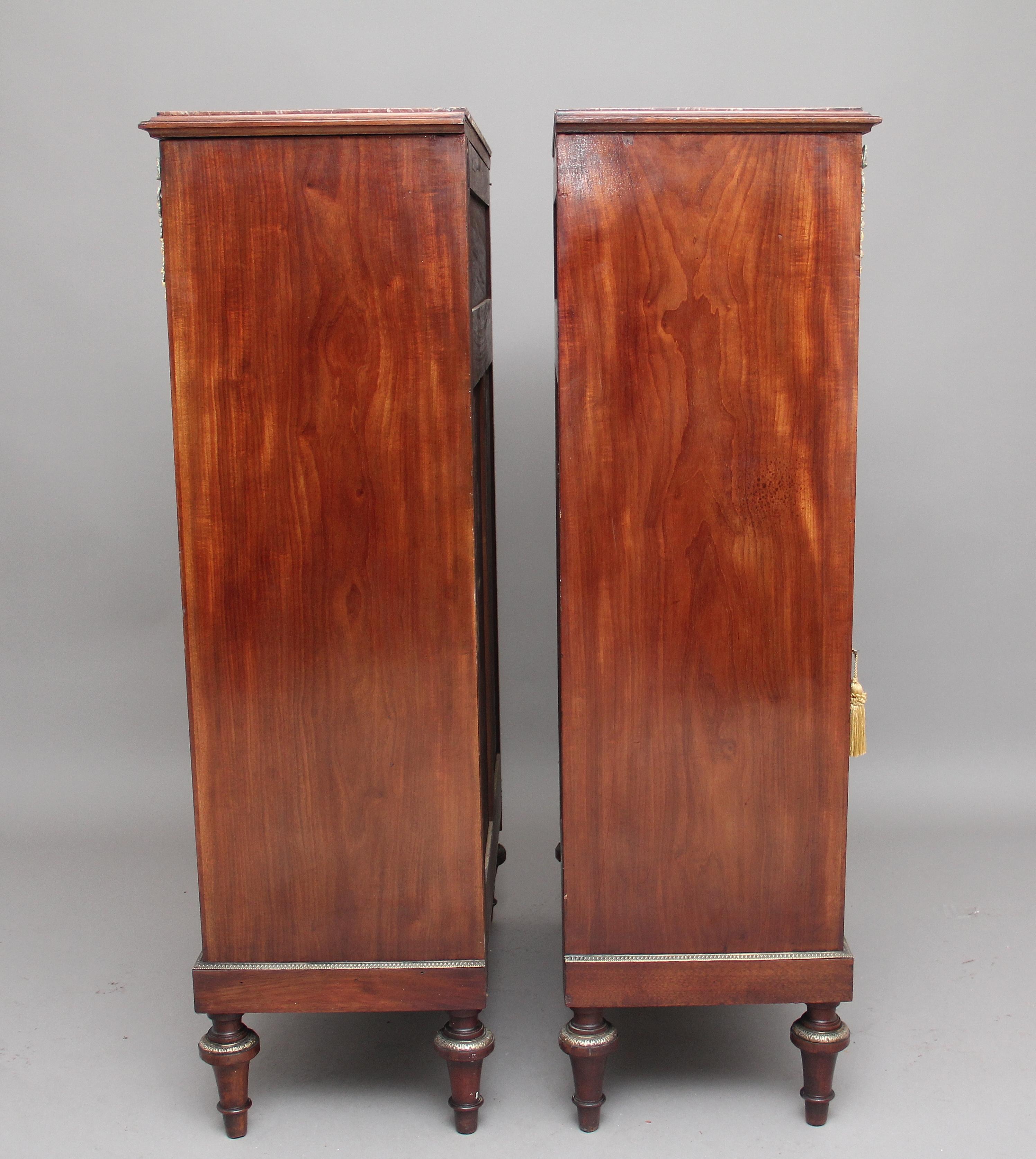 Pair of 19th Century French Mahogany Cabinets 1