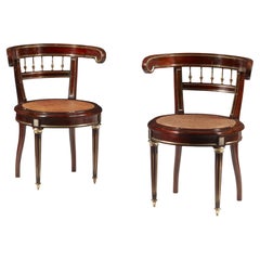 Pair Of 19th Century French Mahogany Salon Chairs