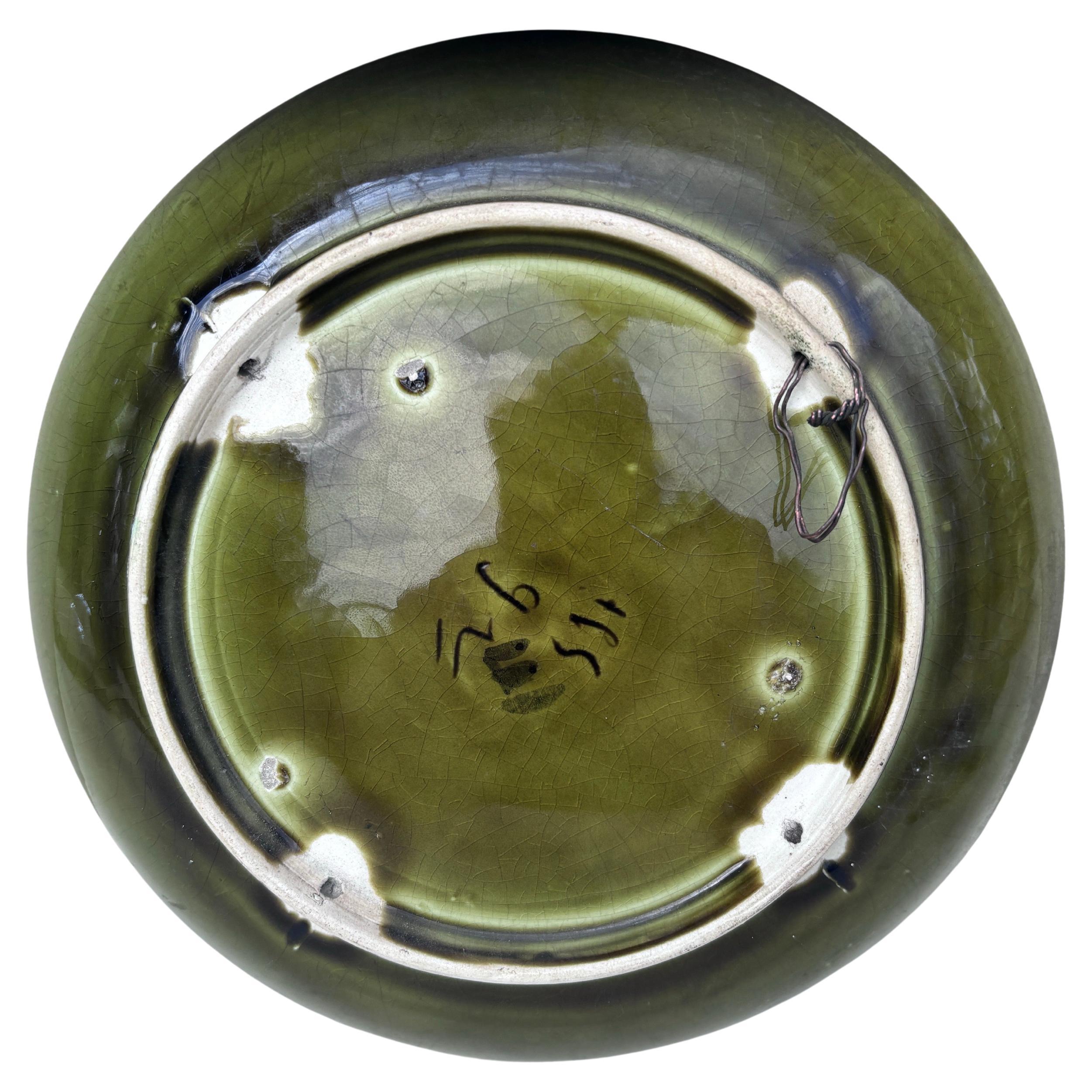 Late 19th Century Pair Of 19th Century French Majolica Apples & Pears Platters Fives Lille For Sale
