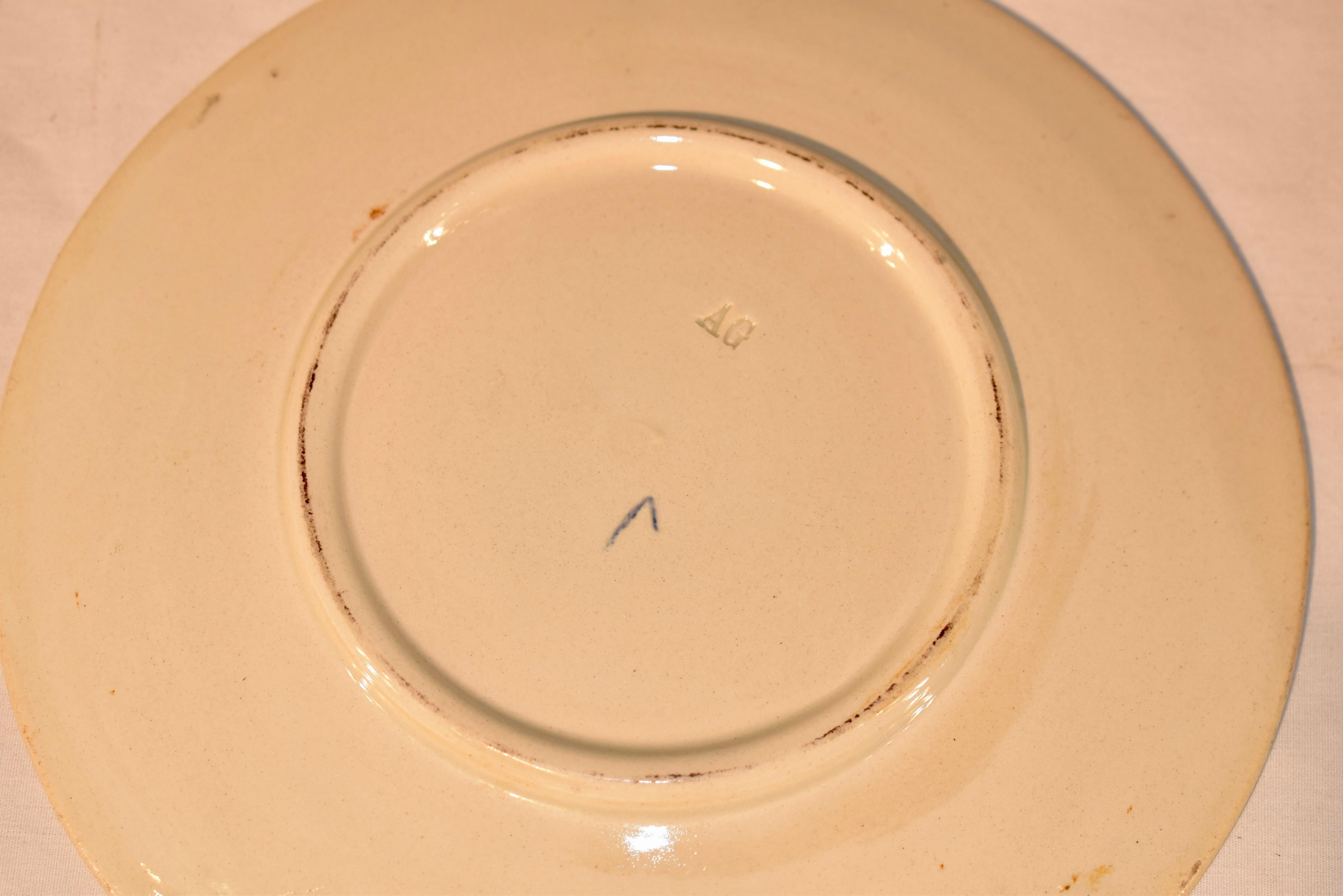 Paar französische Majolika-Teller des 19. im Angebot 2