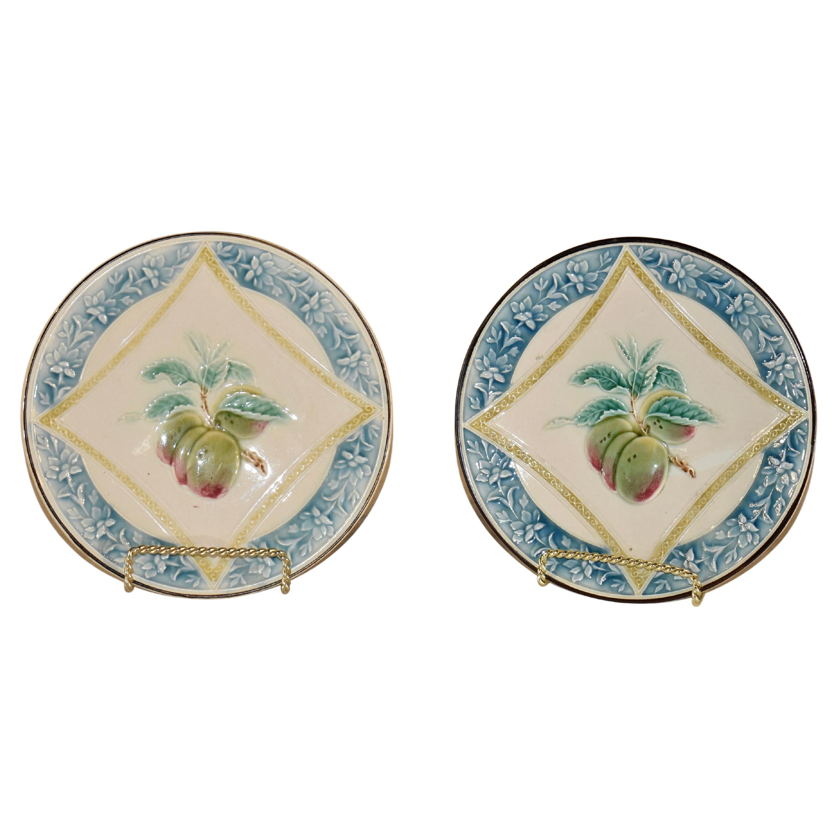 Pair of 19th Century French Majolica Plates
