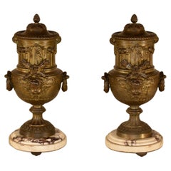 Antique Pair of 19th Century French Mantle Urns