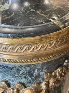 Pair of 19th Century French Marble and Bronze Cassolette