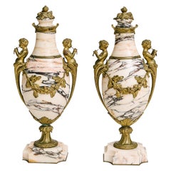 Pair of 19th Century French Marble Cassolettes
