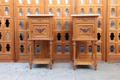 Pair of 19th Century French Marble Top Bedside Tables