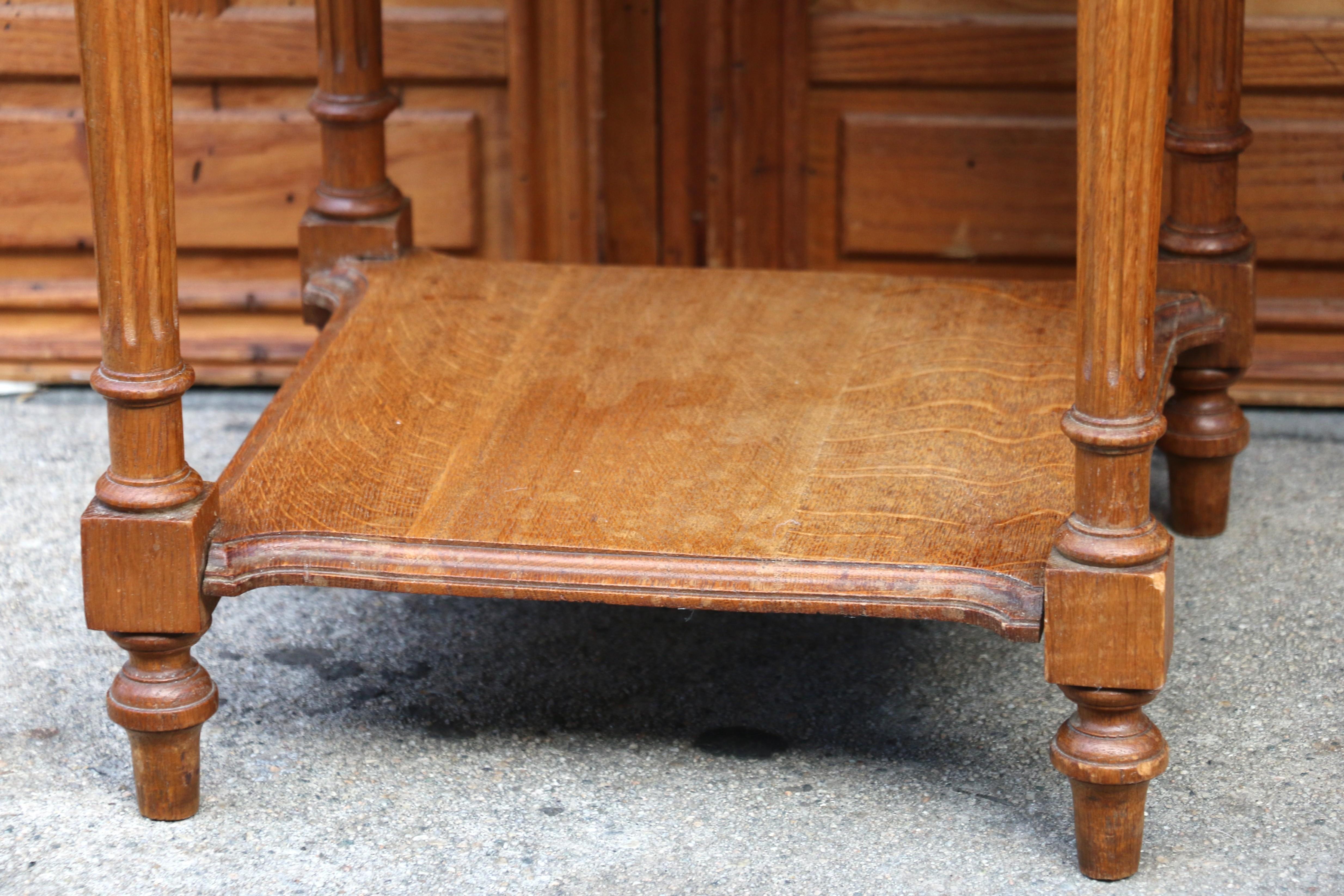 Pair of 19th Century French Marble Top Bedside Tables For Sale 4