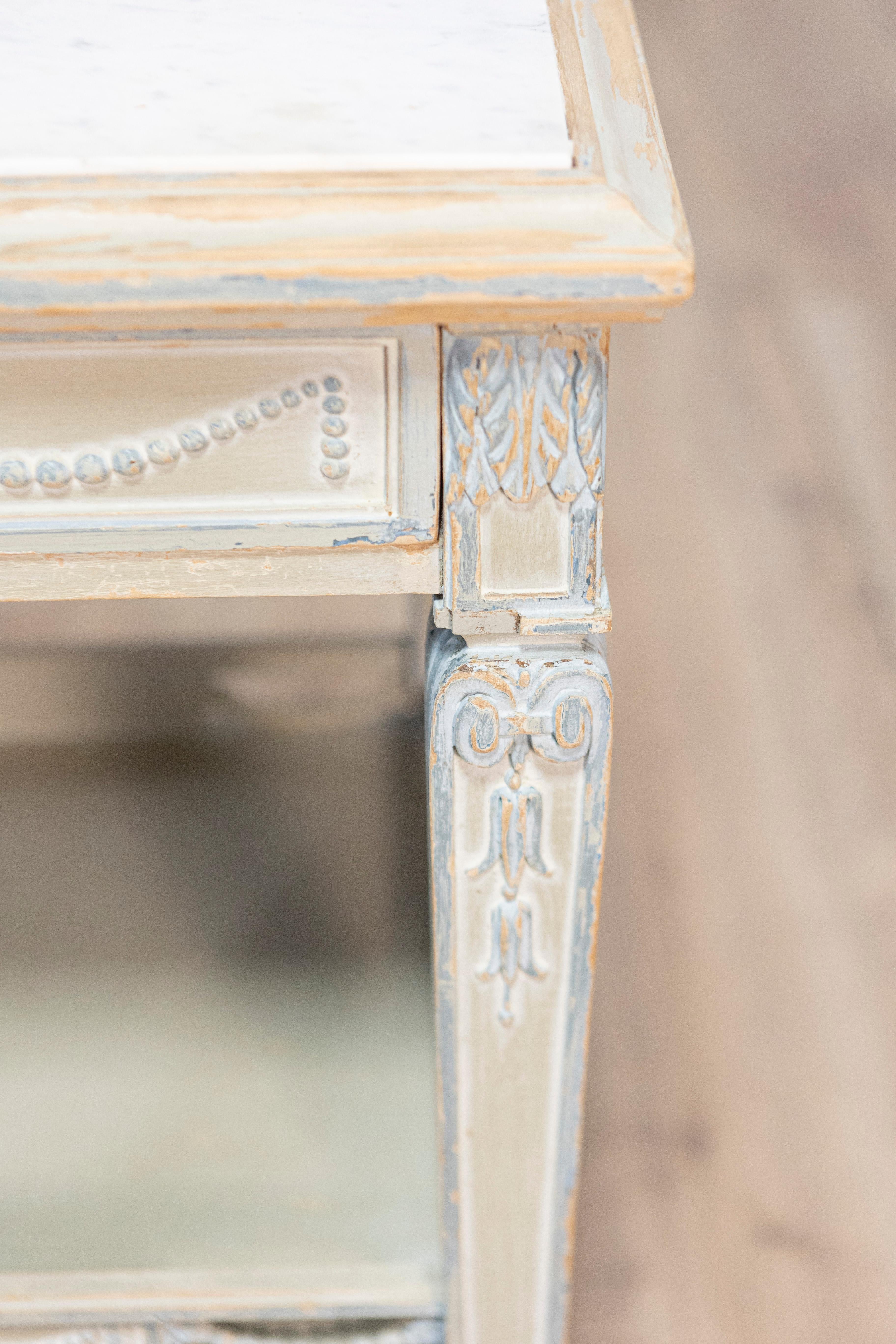 Pair of 19th Century French Marble Top Nightstands For Sale 3