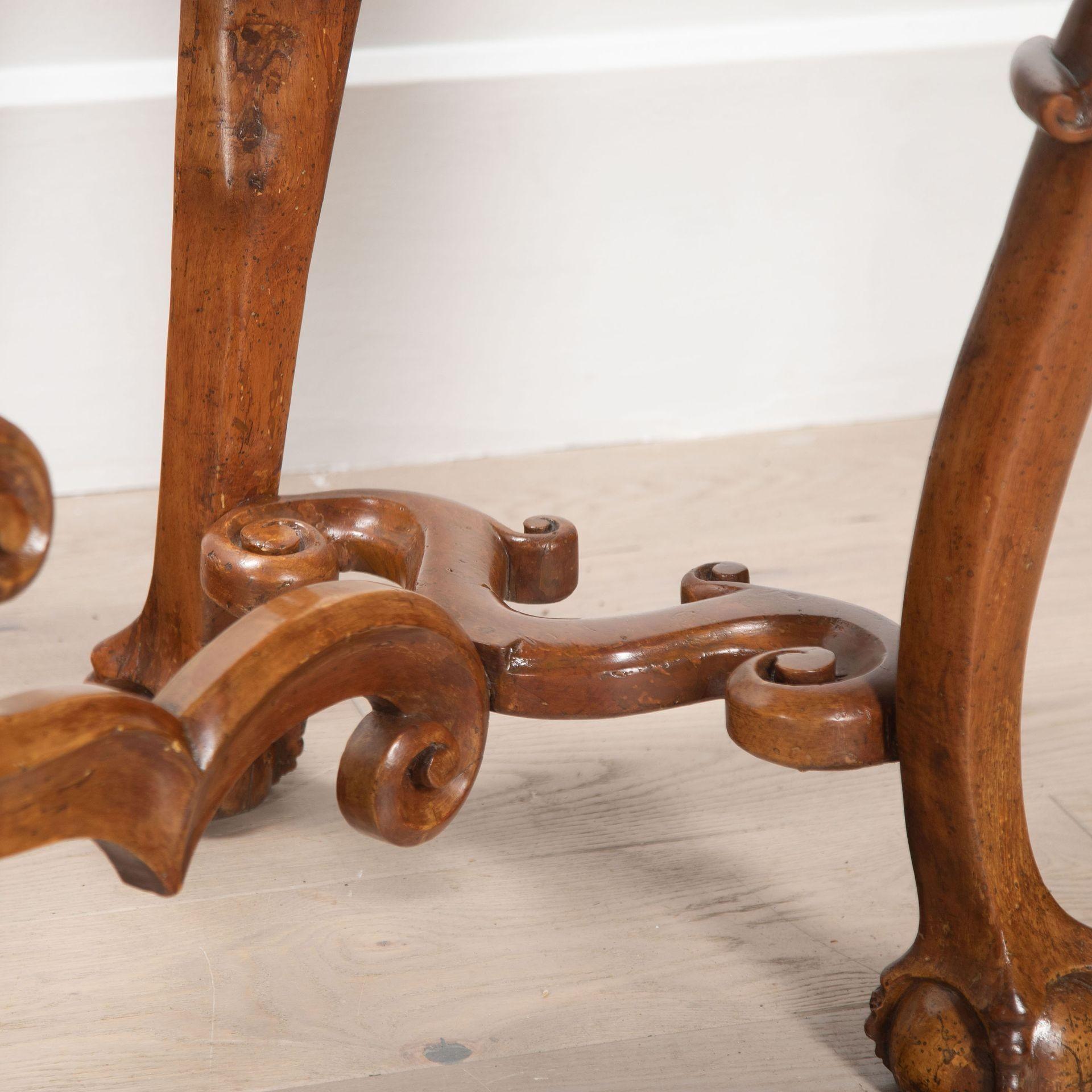Pair of 19th Century French Marble Top Walnut Console Tables For Sale 7