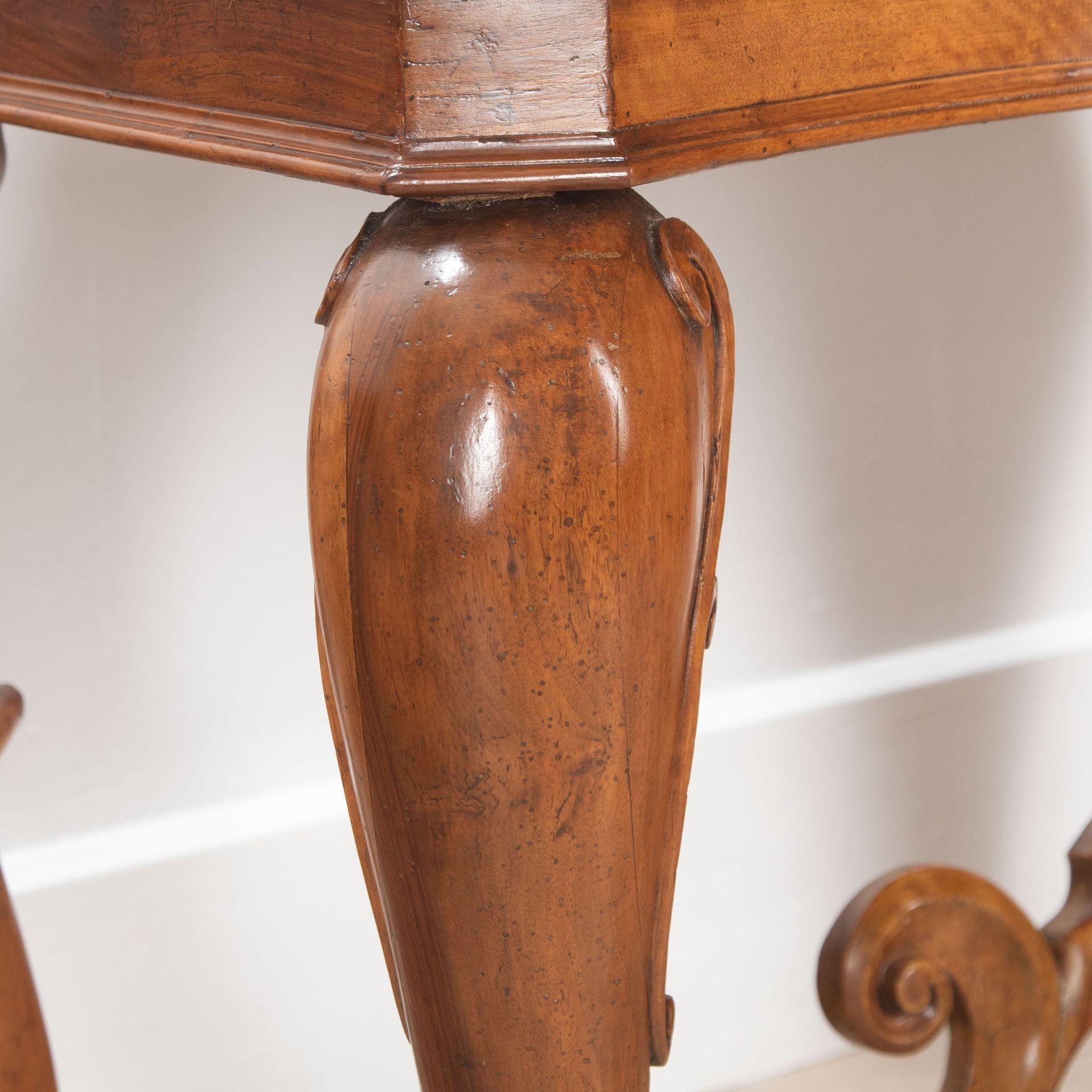 Pair of 19th Century French Marble Top Walnut Console Tables For Sale 4