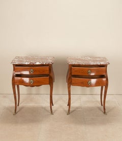 Pair of 19th Century French Marble Topped Commodes