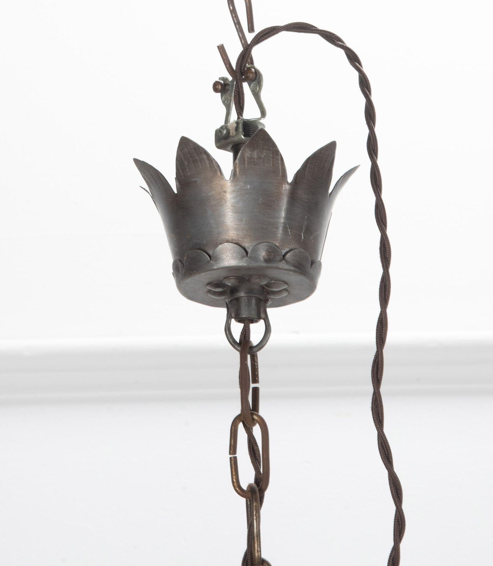 Pair of 19th Century French Metal and Giltwood Chandeliers For Sale 10