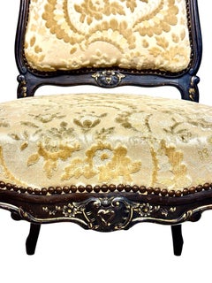Pair of 19th Century French Napoleon III Carved & Gilt Salon Chairs