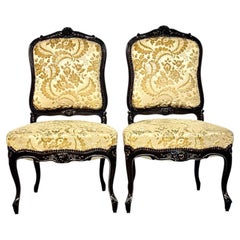 Pair of 19th Century French Napoleon III Carved & Gilt Salon Chairs