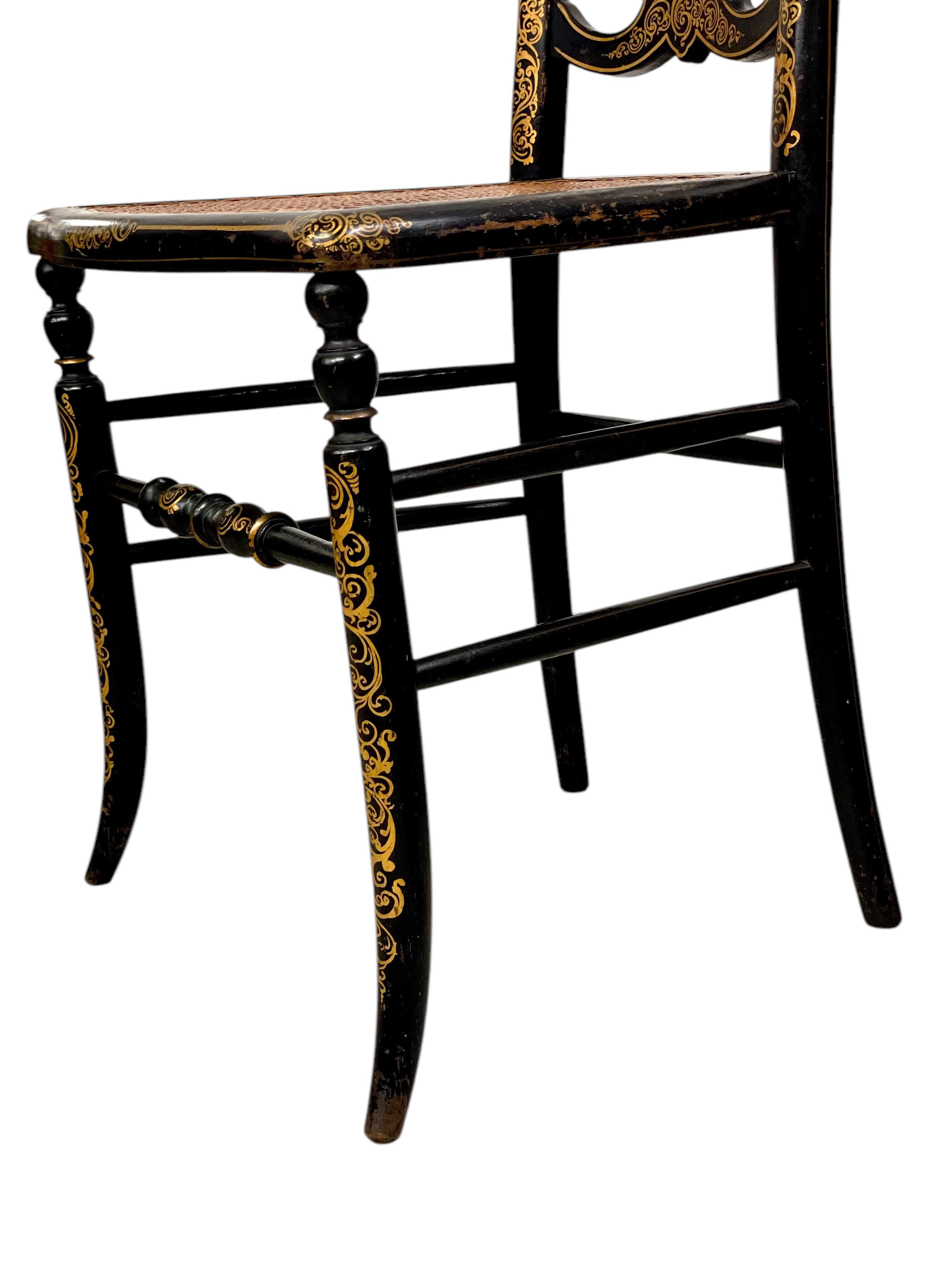 Pareja de Sillones de Ópera en Madera Ebonizada y Asientos de Caña, Época Napoleón III en venta 2