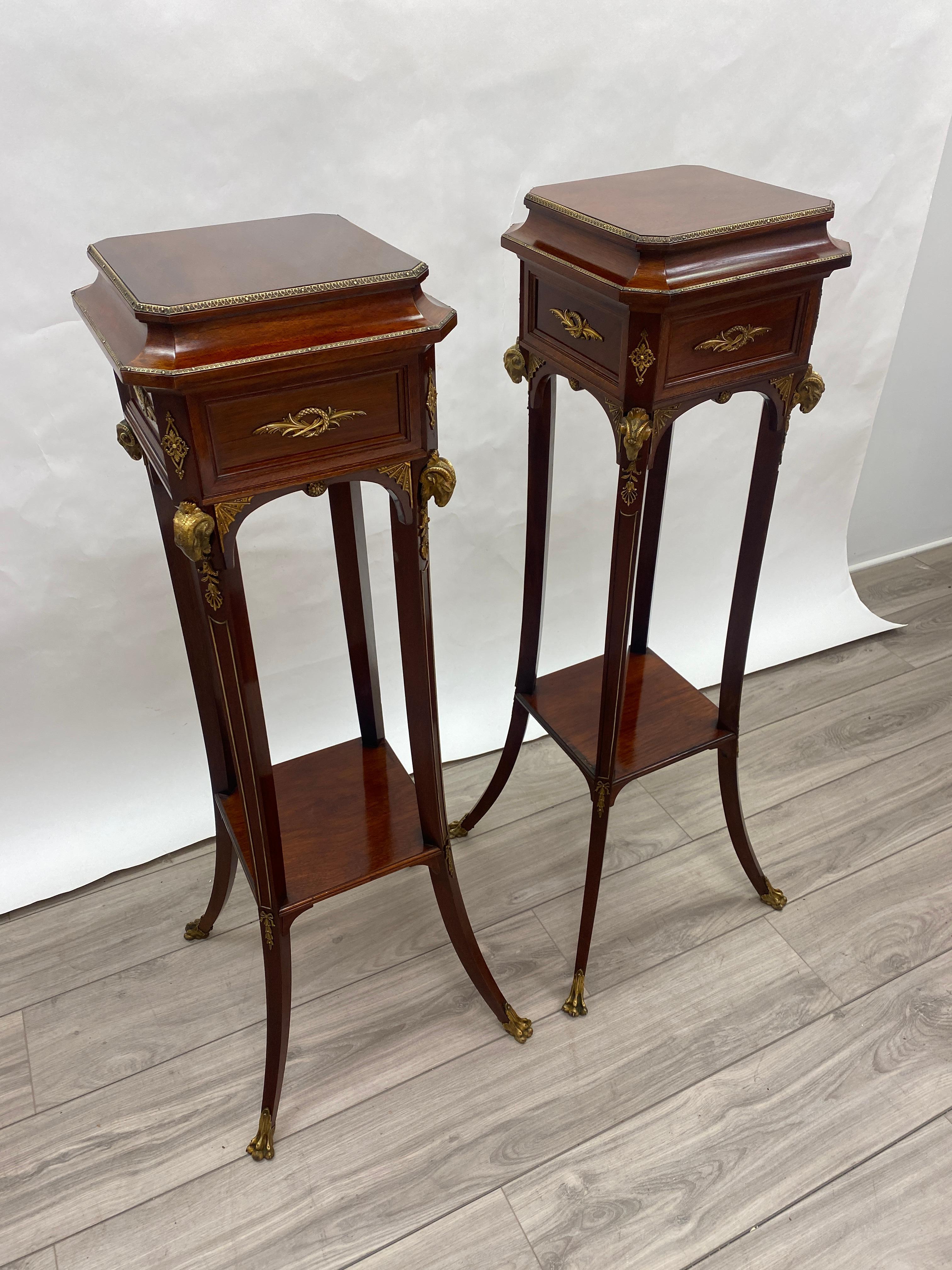 Pair of 19th Century French Napoleon III Pedestals/ Plant Stands 5