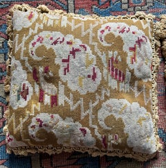 Pair of 19th Century French Needlepoint Pillows with Petite Tassels