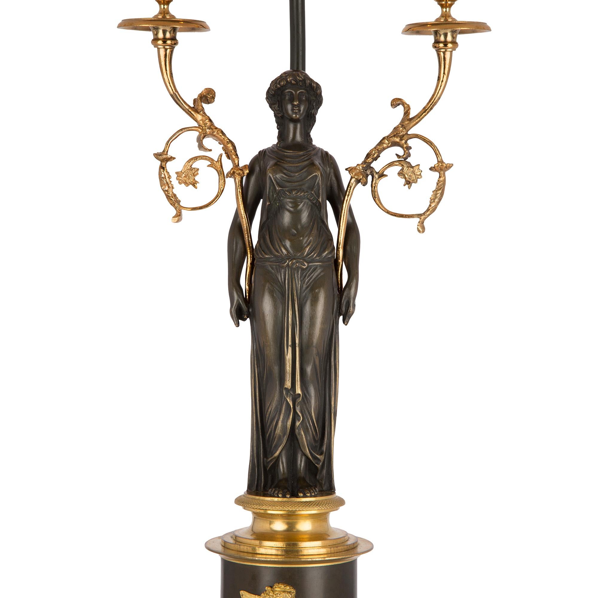 Pair of 19th Century French Neo-Classical St. Lamps In Good Condition For Sale In West Palm Beach, FL