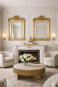 Pair of 19th Century French Neoclassical Antique Giltwood “Wedding” Mirrors