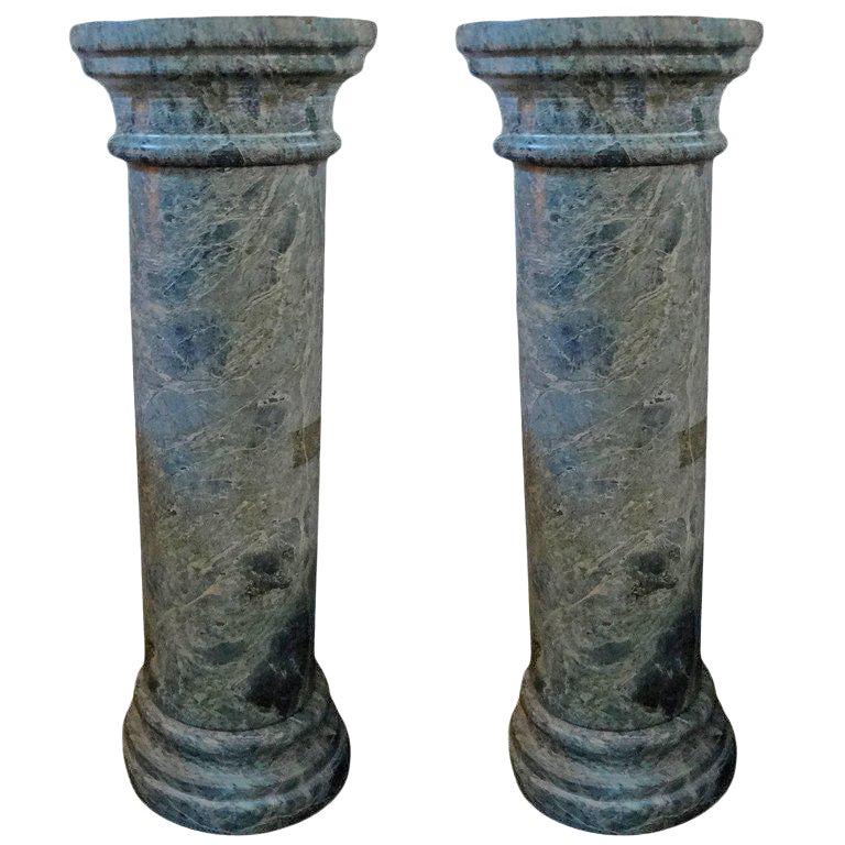 Pair of 19th Century French Neoclassical Style Marble Pedestals 4