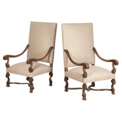 Pair of 19th Century French Oak Armchairs