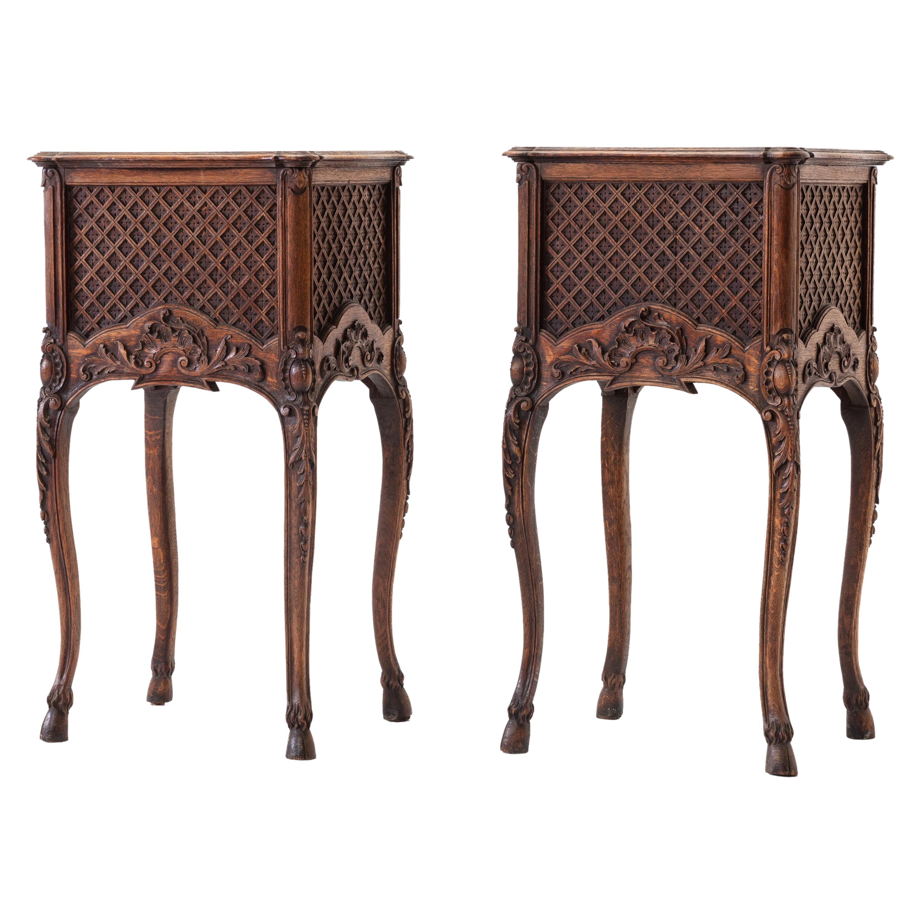Pair of 19th Century French Oak Bedside Tables