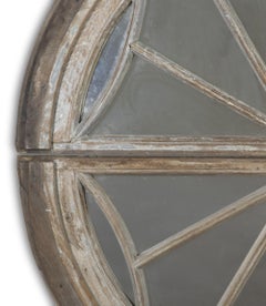 Pair of 19th Century French Oak Demi-Lune Window Frame Mirrors