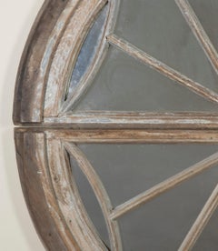 Pair of 19th Century French Oak Demi-Lune Window Frame Mirrors