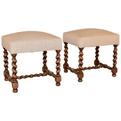 Pair of 19th Century French Oak Stools