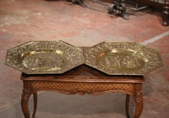 Pair of 19th Century French Octagonal Repousse Copper Decorative Wall Chargers