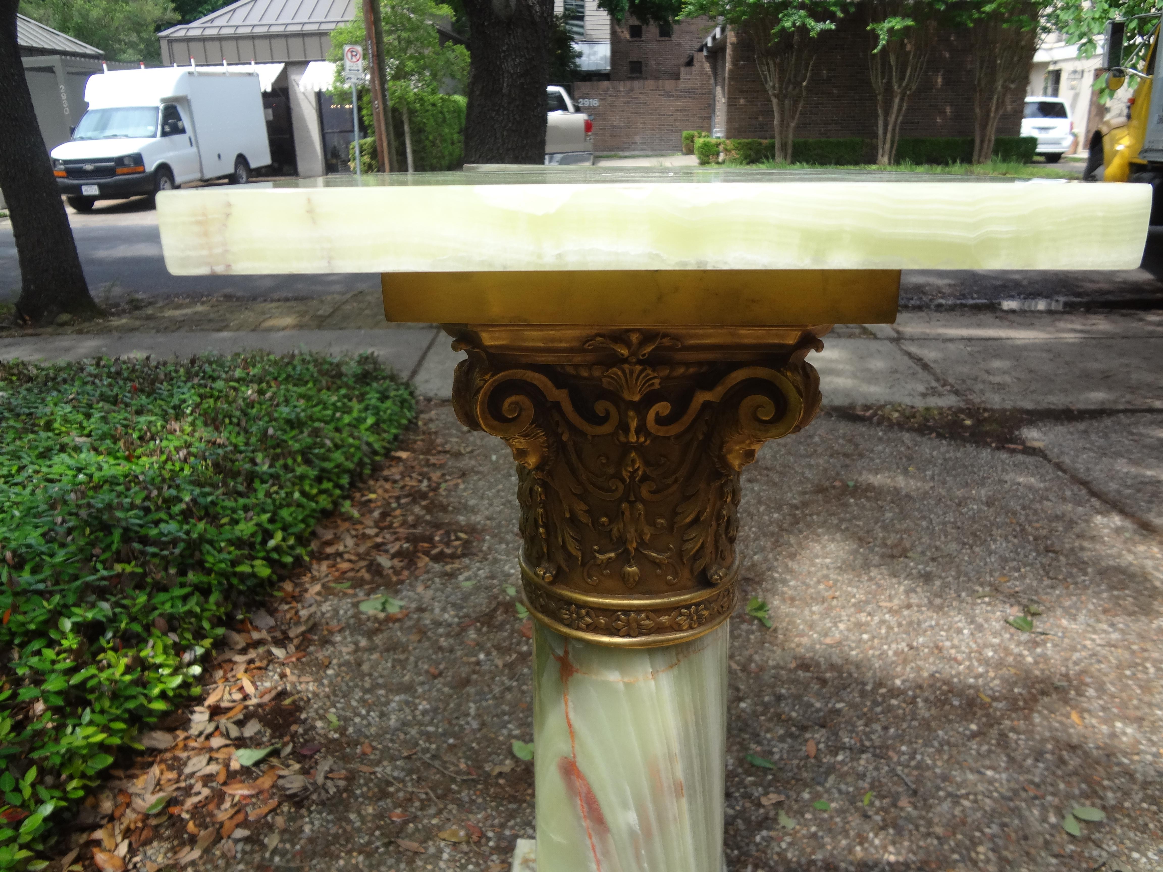 Pair of 19th Century French Onyx and Bronze Pedestals 7