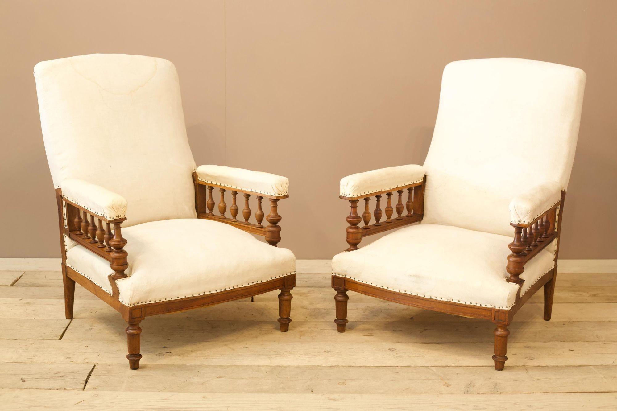 Pair of 19th Century French Open Armchairs In Excellent Condition In Malton, GB