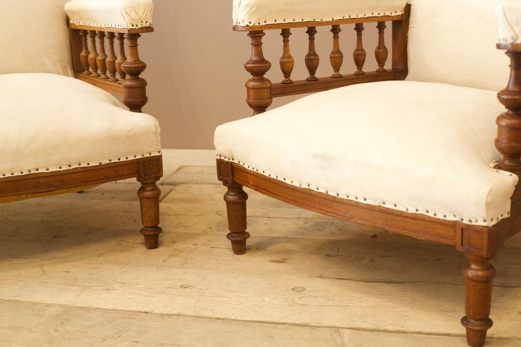 Pair of 19th Century French Open Armchairs 1