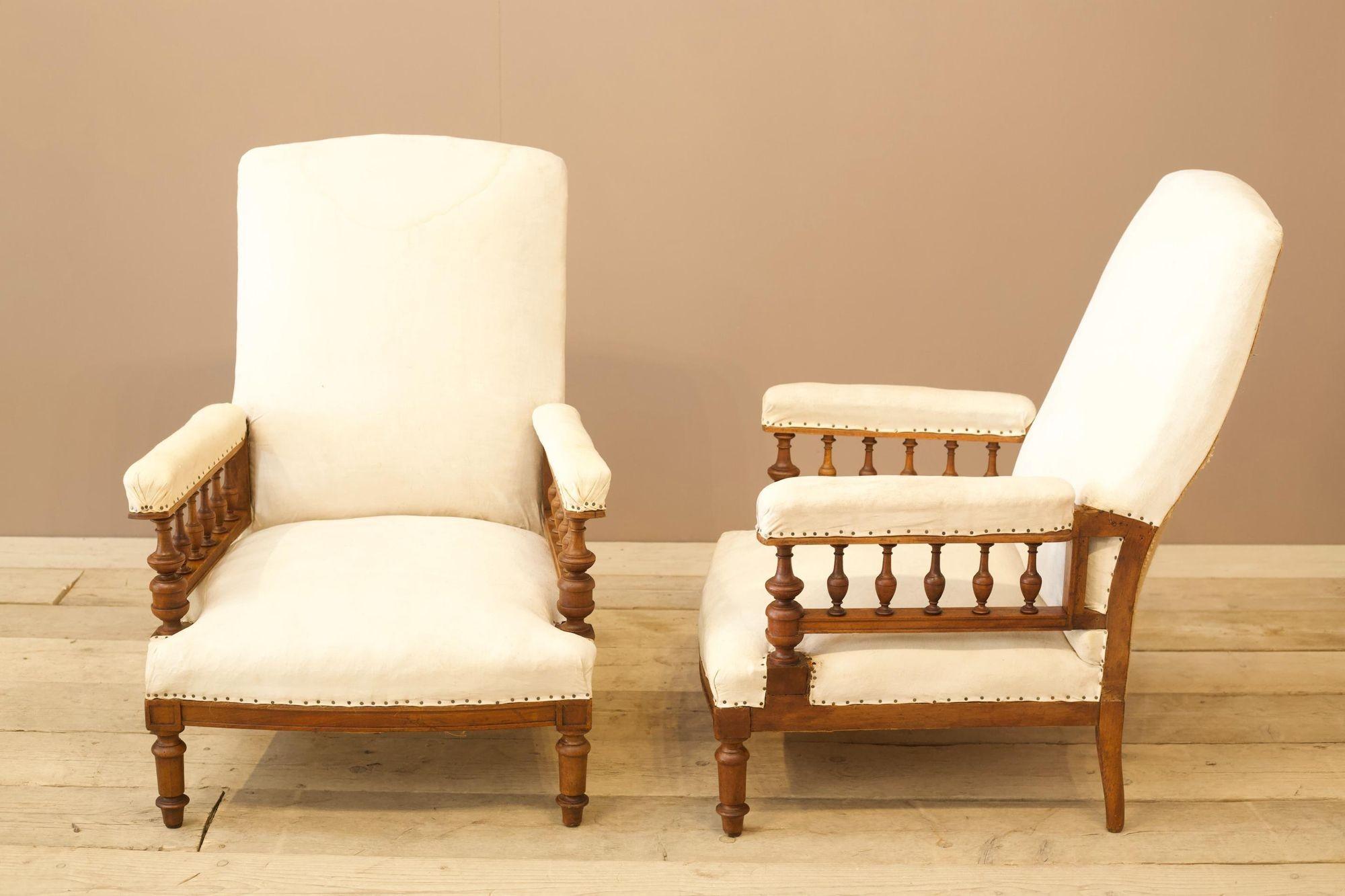 Pair of 19th Century French Open Armchairs 2